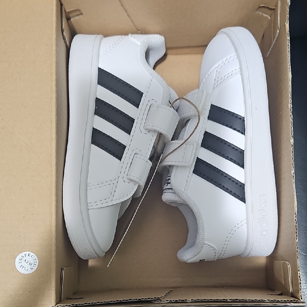 Adidas Kids White and Gray Sneakers